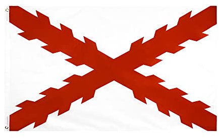 Bandera Grande 150 x 90 cm Cruz de Borgoña Banderas de España Banderas de Borgoña Bandera del Imperio Español para la Fiesta Nacional, Fiestas, Desfiles, Eventos Deportivos, Decoración de Bares