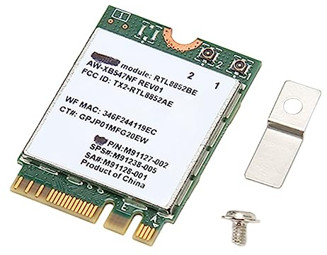 Haofy Tarjeta de Red Gigabit, 1800Mbps 5.2 2.4G 5G Tarjeta de Red Dual M.2 WiFi 6 para PC
