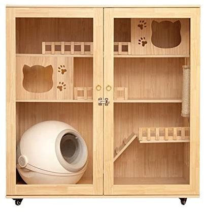 Pet Home Pet House Överdimensionerad husdjursvilla, design i flera våningar, med en egen universalremskiva Kattvilla
