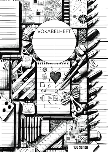 Vokabelheft A4 2 Spalten liniert: 100 Seiten Lineatur 35 mit Teilungslinie | Schulbedarf für Schulanfang, Gymnasium und Universität... Spanisch, Englisch, Französisch, Italienisch, Latein
