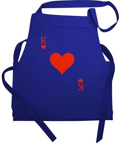 Shirtracer Schürze Geschenk - & Fasching - Erwachsene - Herz König Spielkarte I King Queen Kartenspiel Karneval Herzkönig Spielkarte Herzkönig Karte I Poker King of Hearts - 60x87 - Royalblau
