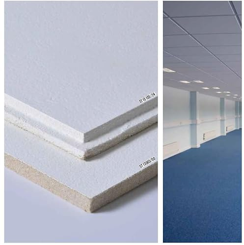 Akifix ITP ST13003.00 Panneaux de contre-plafond lisse en fibre minérale 60 x 60 x 1,3/6,48 m² (CONF.18 pièces) Star Tone lisse bord Lay-on en appui
