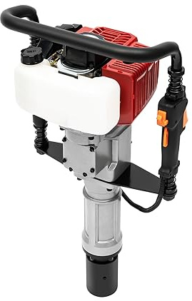 Lightakai - Benzin Pfahlramme, 52CC 2,3PS T Pfostenramme Tragbarer Einzylinder Zaunpfahlramme Handramme mit 55mm und 70mm Stapelkopf, Pfostentreiber für Gartenzaun Zaunbau