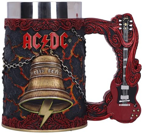 Nemesis Now ACDC Hells Bells Tankard 15.7cm, Resin, Official ACDC Merchandise, ACDC Tankard, Hells Bells Beer Mug, Stainless Steel Insert, Cast in The Finest Resin, Expertly Hand-Painted