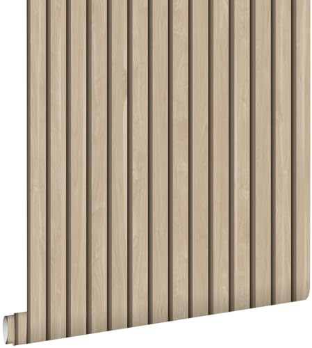 papier peint tasseaux de bois beige 53 cm x 10.05 m - ESTAhome