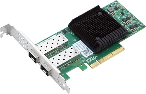 Elfcam - Tarjeta de red PCIe de 25 Gb NVIDIA Mellanox ConnectX-4, 25 GbE Adaptador Ethernet PCI Express 3.0 X8 de 2 puertos SFP28 para Windows Server/Windows/Ubuntu/Linux (Mellanox-ConnectX-4)