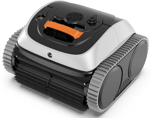 WYBOT C1 Robot Piscina Senza Fili con Pianificazione Intelligente del Percorso, Pulizia Fondo/Pareti/Linea dell'Acqua, Robot pulisci Piscina con 3 Motore, Fino a 150 Mins, 150㎡((Bianco Arancione)