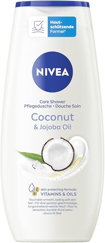 NIVEA Coconut & Jojoba Oil Pflegedusche (250 ml), pH-hautneutrales Duschgel mit natürlichem Jojoba-Öl, feuchtigkeitsspendende Cremedusche mit zartem Kokos-Duft