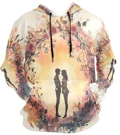 JUMBEAR Felpa con cappuccio per San Valentino, romantica, coppia, con cappuccio, per uomo e donna, A, XXL