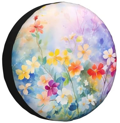 Reifenschutzabdeckung Blume Reifenabdeckung Prämie Ersatzradabdeckung Mit Kordelzug Spare Tire Cover Für Anhänger Geländewagen 4 Saison 15 inch