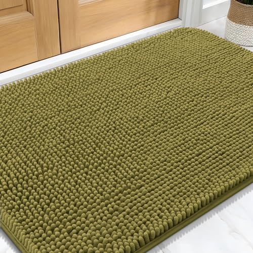 OLANLY Dog Door Mat for Muddy Paws 34x21, Super Absorbent Chenille Mud Mat