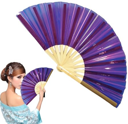 Zegaqae Fans de mains pliables pour femmes, fans de clap pour danser - Fan de main pliant holographique,Music Festival Club Event Party Party Performance Per performance pour hommes femmes