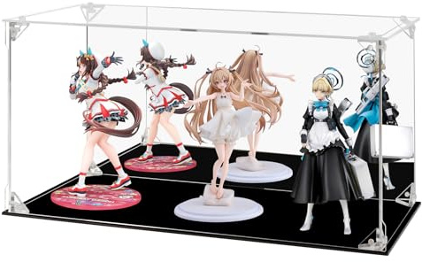 FHMIDIC Acryl Vitrine, transparente Actionfiguren Vitrine mit verspiegelter Rückseite, staubdichter Schaukasten, Alternative Glasvitrine für Sammlerstücke, Figuren, Modelle, Spielzeug (40x20x20cm)