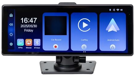 PNI L1026 Monitor per auto da 10,26 pollici, Carplay wireless, navigazione, musica, vivavoce, Bluetooth, trasmettitore FM