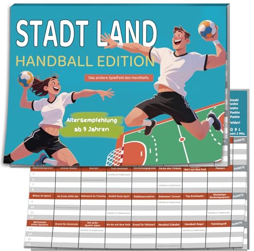 Stadt Land Handball Edition – Handball Spiel für Kinder ab 9 Jahre & Erwachsene | Geschenk für Teenager Jungen Mädchen 10 11 12 13 14 15 Jahre & Männer | Ostergeschenke, Konfirmation, Jugendweihe