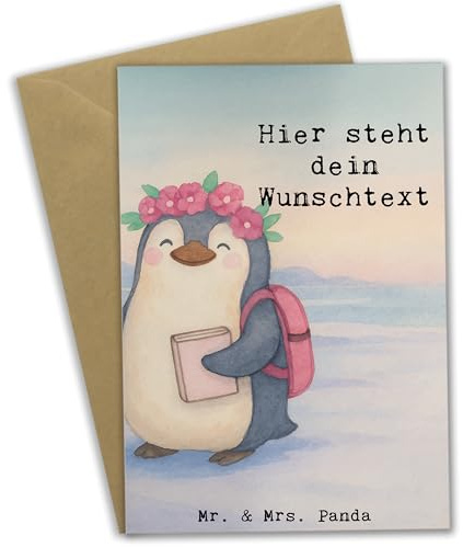 Mr. & Mrs. Panda Grußkarten Personalisiert Pinguin Beste Tochter der Welt Design - Geschenk, Dankeschön, Personalisierte Karte, Grußkarte, Geschenkidee, personalisierbar, Töchter, Geburt, Vater