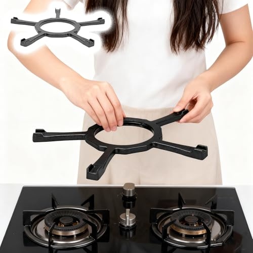 Wok Stand Support Rack Stands, Strong Load-bearing Anti-Scratch Stove Cover, Anti-slip Hob Trivet Holder Extender for Flat Bottom Wok Pans(5-claw)