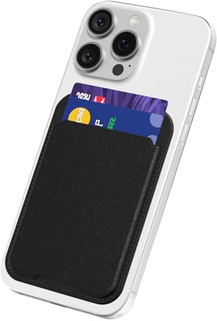 oakxco Phone Pocket Stick On, Matte Secure Phone Card Holder Plastic, Slim Thin Adhesive Card Holder Sleeve ID Credit Card, Compatible with iPhone Samsung Pixel, Black