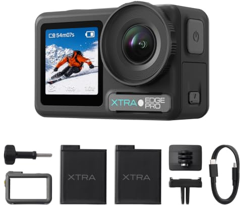 Xtra Pro Dual Battery Bundle - 1/1.3 Sensor, 65ft Waterproof, 216-Min Battery, 4K/120fps Night Video, Smart Tracking, 32x Slow Motion for Outdoor Sports Vlogging Camera