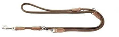 HUNTER Round and Soft Hunting Verstellbare Führleine für Hunde, rund, Leder, weich, robust, 1,0 x 200 cm, braun