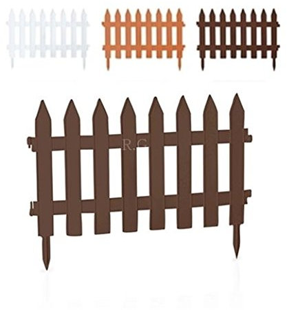 Gartenzaun Zaun Zierzaun Friesenzaun Lattenzaun 3,20m Beeteinfassung 3 Farben von rg-vertrieb (Braun)