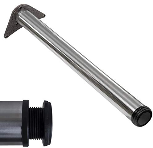 Stahlia 1 x Edelstahl Tischfuß Ø60 mm Tischbein Möbelfuß |Höhe : 870 mm | höhenverstellbar + 30 mm|inkl. Befestigungsmaterial