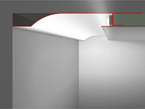 2m LED Trockenbauprofil R10-R mit Reflektor-Sichtschenkel für Gipskartonplatten Stahl Zinkblech