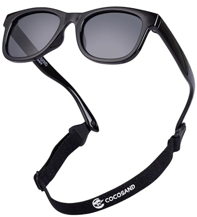 COCOSAND Flexible Baby Sunglasses with Strap Polarized UV Protection for Toddler Infant Newborn Boys Grils Age 0-24 Months