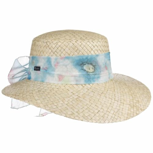 Lipodo Malima Stråhatt med Rosett Damer - Made in Italy solhatt sommarhatt strandhatt Sommar Vår-sommar - One Size ljusblå