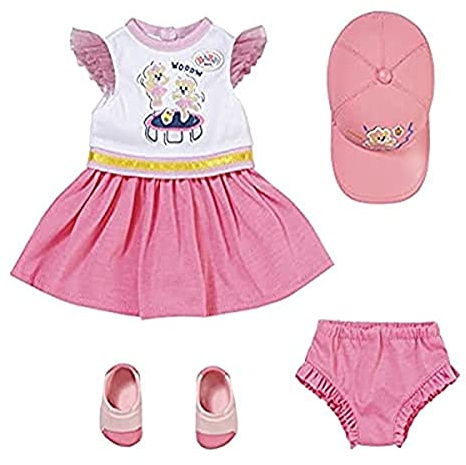 BABY Born Little Kindergarten Outfit mit Puppenkleid, Basecap, Höschen und Schuhe für 36 cm Puppen, 831946 Zapf Creation