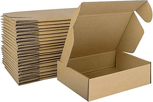 HORLIMER 17,8 x 12,7 x 5,1cm Cajas de Carton con Tapa para Envios de Paquete, 25 Pack, Cajitas de Papel Kraft para Regalo o Embalaje, Marrón