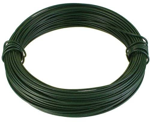 CABLEPELADO - Alambre de Hierro Galvanizado - Tutor para Plantas - Manualidades - Bricolaje - Zinc - Multiples usos - Resistente interperie - Duradero - 2.5 mm - Verde - 15 Metros