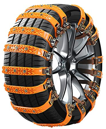 Schneeketten Auto Universal, Kette Schneekette Rad Gürtel Winter Gurt, Anti Rutsch Ketten Einfache Montage, Anfahrhilfe Wohnmobil, Schneeketten Selbstspannend für LKW/Fahrzeug/Auto Reifen (16Pcs)