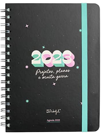 Mr. Wonderful - WOA2212298PTZ0 Jahresplaner Office 2023 Wochenplaner, flach, Schwarz