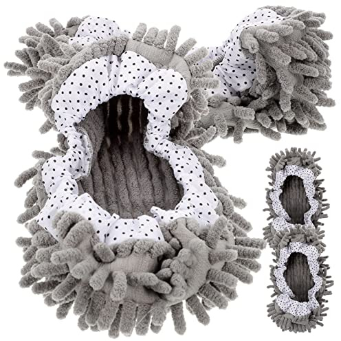 Healeved 2pares Zapatillas De Limpieza Cubiertas De Mopa De Chenille Lavables Antideslizantes Para Suelos Para Hogar y Limpieza Eficaz