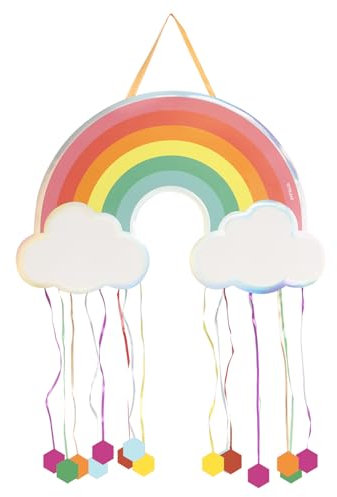 OHYEAH - Piñata Arc-en-Ciel - Grand Anniversaire - Décoration de fêtes pour Enfants garçon et Fille - Grandes pinatas à remplir avec Jouets et friandises - 1 pièce Piñata en Carton - 55 x 36,5 cm