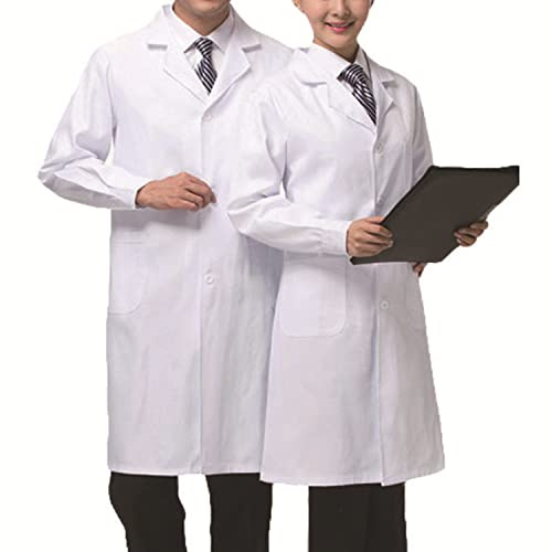 Mcvcoyh Unisex Weiß Labormantel Chemie Laborkittel Laboratory Coat, Cotton for Women and Men