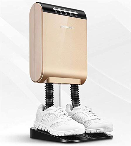 Sèche-Chaussures électrique Portable Grand Multifonction électrique, sèche-Bottes rétractable, Chauffe-Chaussures, minuterie, séchage Rapide, désodorisant pour Chaussures, doré (Couleur : doré)