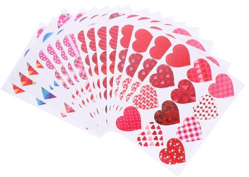 STOBOK 16 Blätter Liebe Aufkleber Geschenketikett Zum Valentinstag Aufkleber Für Herzumschläge Rote Herzaufkleber Herz-scrapbooking-aufkleber Briefumschläge Applikationen Hochzeit Papier