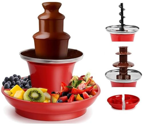 WuDLi 35w Chocolate Fountain, Cascading Melting Tower With 3 Tier Fountain And Large Capacity Tray, Holds 200g Chocolate Sauce, Removable For Home Event Parties
