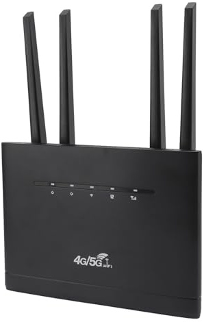 Módem Enrutador 4G LTE Desbloqueado, Punto de Acceso WiFi Móvil de 300 Mbps con Ranura para Tarjeta SIM, Antenas de Alta Ganancia de 5 DBi, Enrutador 4G LTE (Enchufe de la UE)