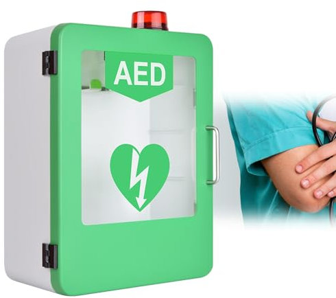 AED-Wandschrank Defibrillator-Schließfach für zu Hause Ausgestattet mit Alarm-Notfall-Blitzlicht Kardiologische Außenbox für die häusliche Krankenpflege