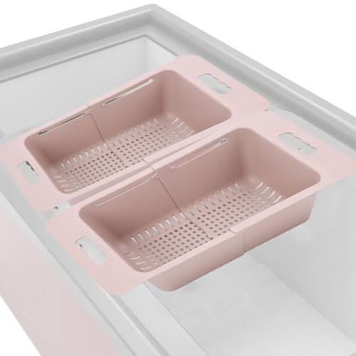 Paniers de Congélateur, Organisateurs de Congélateur Coffre avec Poignée, Paniers de Lavage de Légumes Extensibles, Bacs de Rangement Universels pour Congélateur ()