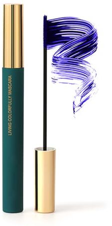 Mascara blå, mascara volym & curling & förlängning, mascara vattentät och hållbar, extremt långa ögonfransar för volym och definition, ögonmakeup för jul, halloween, fester