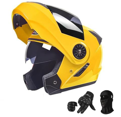 Klapphelm mit Integralhelm Motorradhelm mit Doppelvisier, ECE Helm für Motorräder Full-Face Motorcycle Helmet C,54-59CM