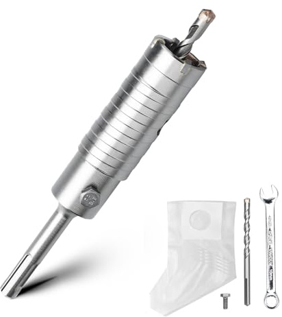 Set di punte a corona da 30 mm con adattatore SDS plus 110 mm e punta di centraggio 8x110 mm, punta a corona per presa per muratura e calcestruzzo