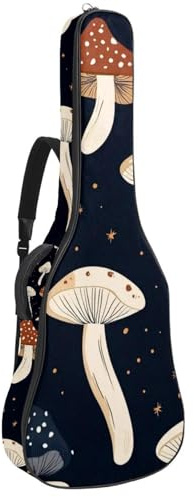 Bassgitarrentasche mit ästhetischem Galaxy Mushroom 110, Akustikgitarrentasche 101,6 cm (40 - 41 Zoll) E-Gitarrenkoffer, wasserdichte Oxford E-Gitarre, Gigbag für akustische Konzertgitarre, Ukulele,