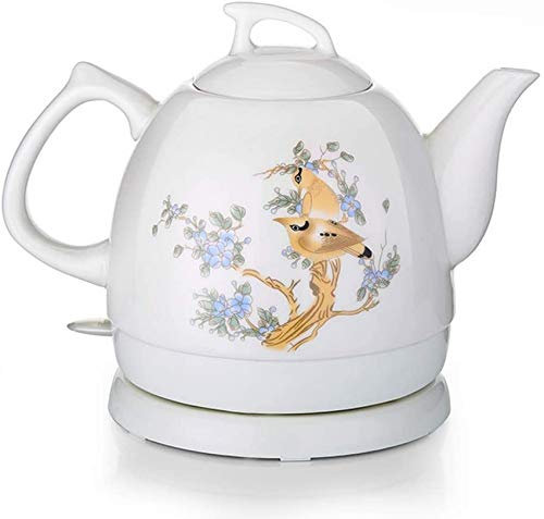 YQZQXWA Bollitori, Bollitore Elettrico in Ceramica Teiera per Acqua Senza Fili Teiera-retrò Brocca da 1 litro 1000 W Acqua Veloce per tè, caffè, zuppa, Farina d'avena Base Rimovibile Spegnimento