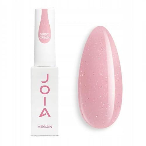 JOIA Vegan Base Coat UV/LED Nagellack Gel für Nagelstudio DIY Home BB cream Cream Shiny Cream Rosa mit silbernen Partikeln 8 ml