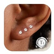 Diamday 3stk G23 Titan Nasenpiercing Helix Piercings 16G 18G 20G Tragus Conch Labret Piercing Lippenpiercing Hypoallergen Piercing Ohr Gold Silber Nasenpiercing Stecker für Damen Herren
